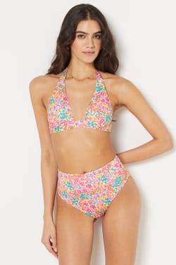 Culotte taille haute bas de maillot imprimé fleuri;${refinementColor}