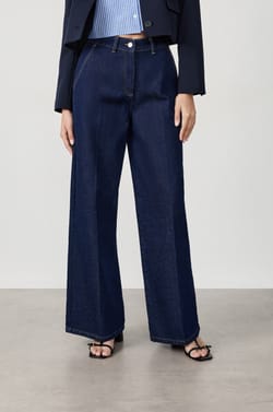 Pantalones vaqueros anchos de algodón;${refinementColor}