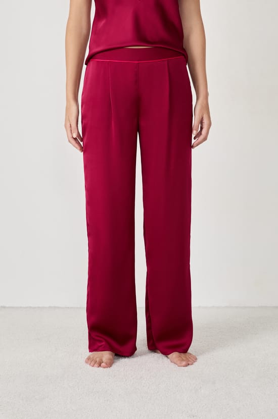 Pantalon de pyjama satiné;${refinementColor}