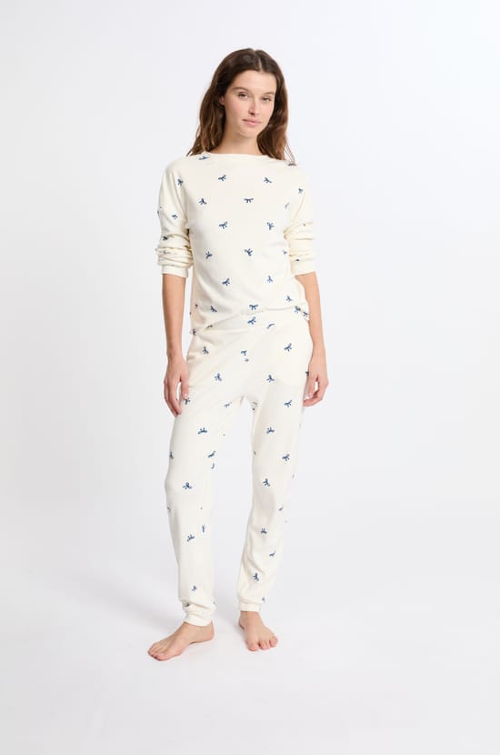 Pyjama 2 pièces manches longues à motifs;${refinementColor}