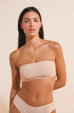 Soutien-gorge bandeau sans armatures en coton biologique extensible;${refinementColor}