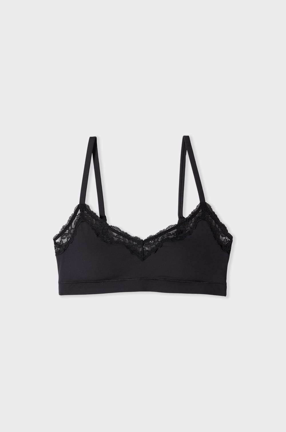Bralette in Microfiber and Lace;${refinementColor}