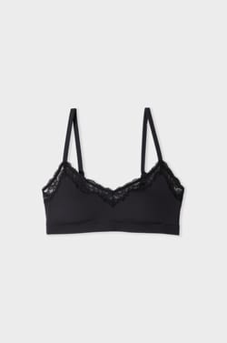 Bralette in Microfiber and Lace;${refinementColor}