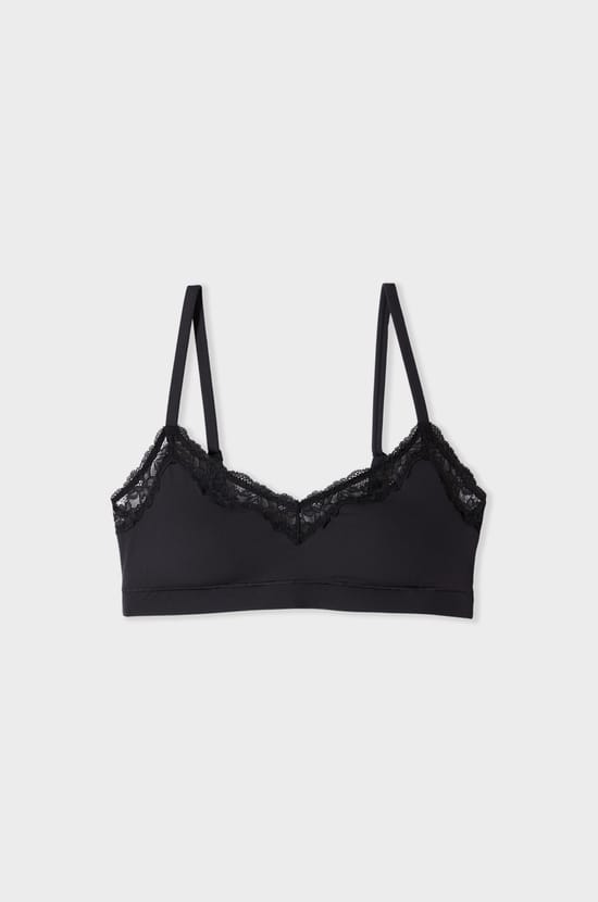 Bralette in Microfiber and Lace;${refinementColor}