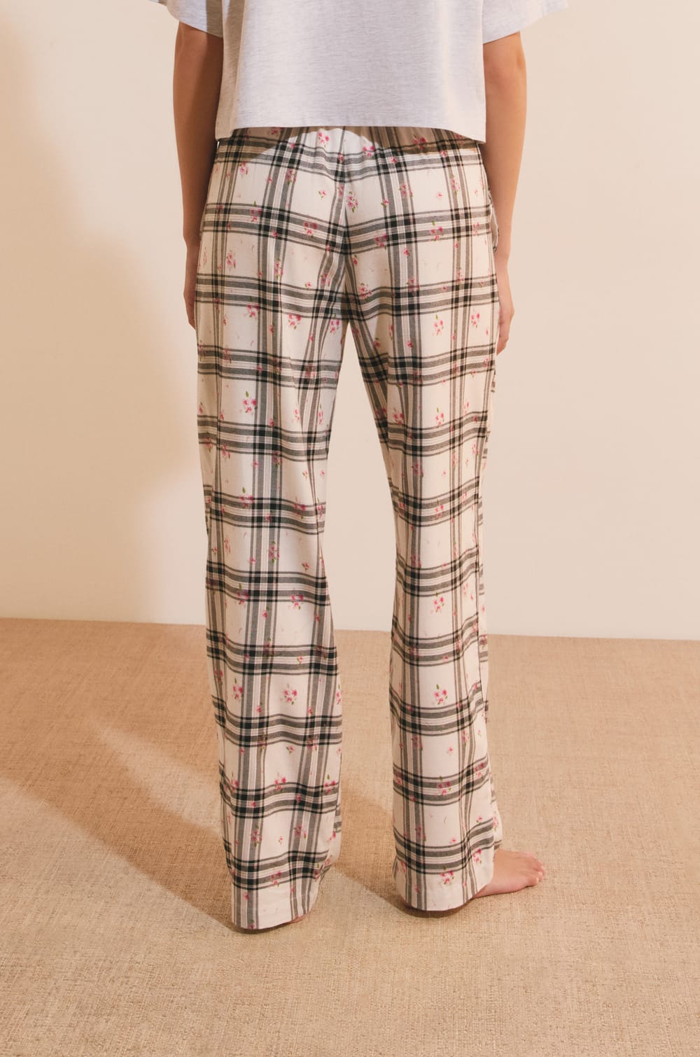 Pantalon de pyjama &agrave; carreaux avec coton;${refinementColor}