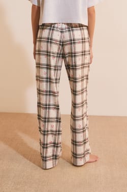 Pantalon de pyjama &agrave; carreaux avec coton;${refinementColor}