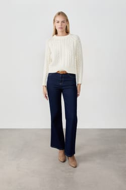 Pull col rond &agrave; grosse maille;${refinementColor}