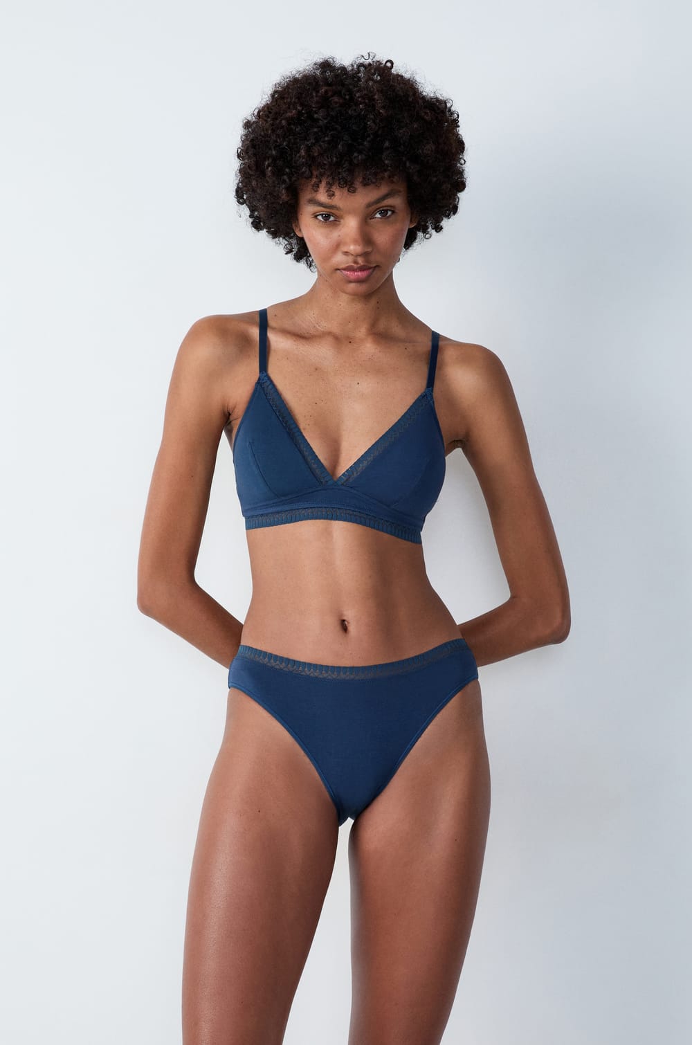 Wireless Triangle Bra, Removable Cotton Pads;${refinementColor}