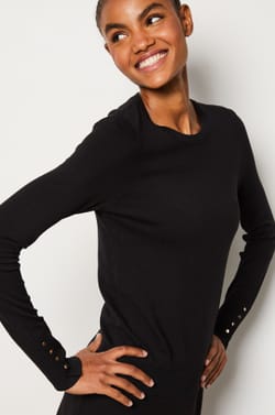 Long-Sleeved Crew Neck Sweater;${refinementColor}