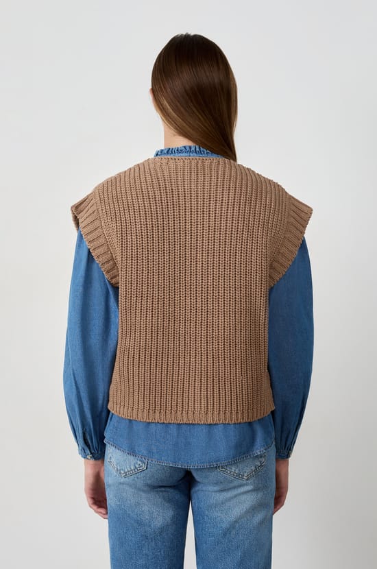 Sleeveless Cardigan;${refinementColor}