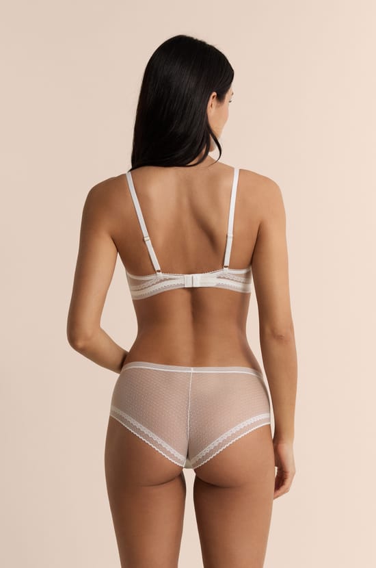 Soutien-gorge triangle sans armatures avec d&eacute;tails en dentelle;${refinementColor}