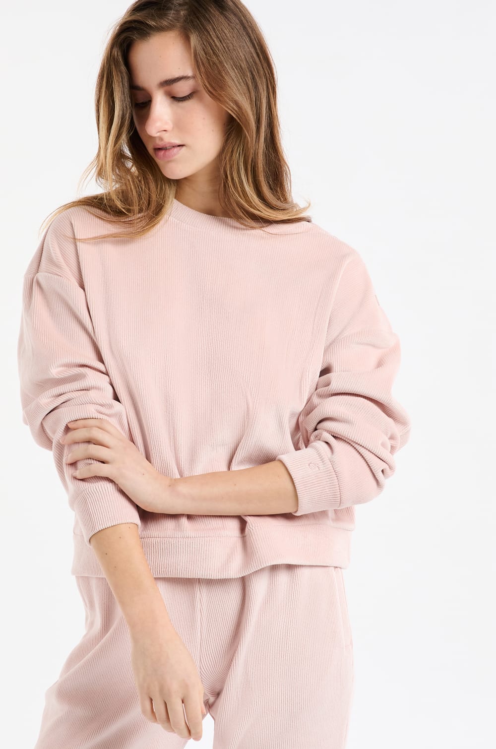 Pyjama-Sweatshirt mit Rundhals;${refinementColor}