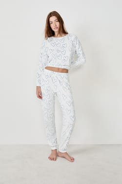 Pyjama trousers with hearts;${refinementColor}