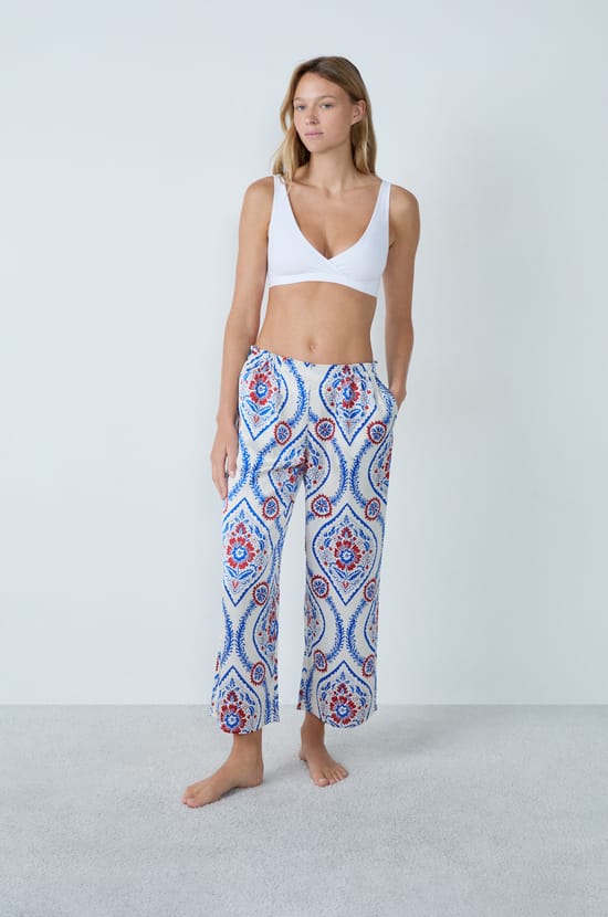 Pantalon de pyjama imprimé;${refinementColor}
