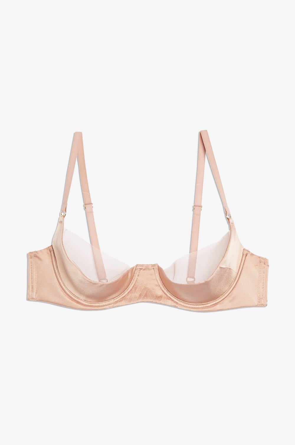 Biustonosz z jedwabiu i tiulu;${refinementColor}