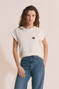 T-shirt manches courtes avec coton;${refinementColor}