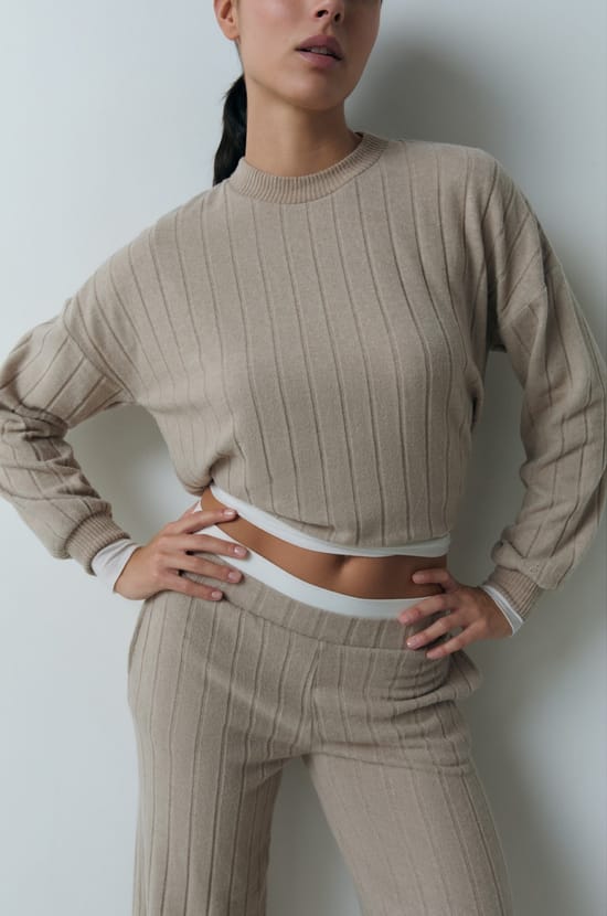 Round Neck Pyjama Sweatshirt;${refinementColor}