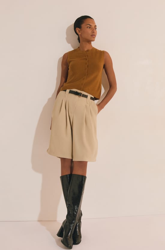 Bermuda avec ceinture;${refinementColor}