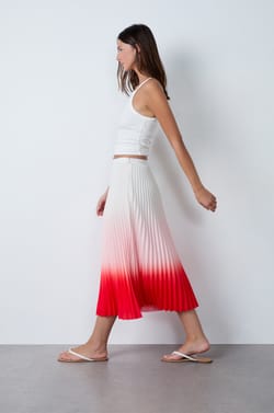 Long Pleated Skirt;${refinementColor}