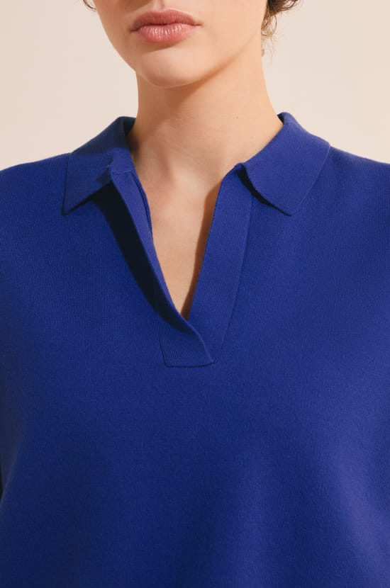 Pull manches courtes avec col polo;${refinementColor}