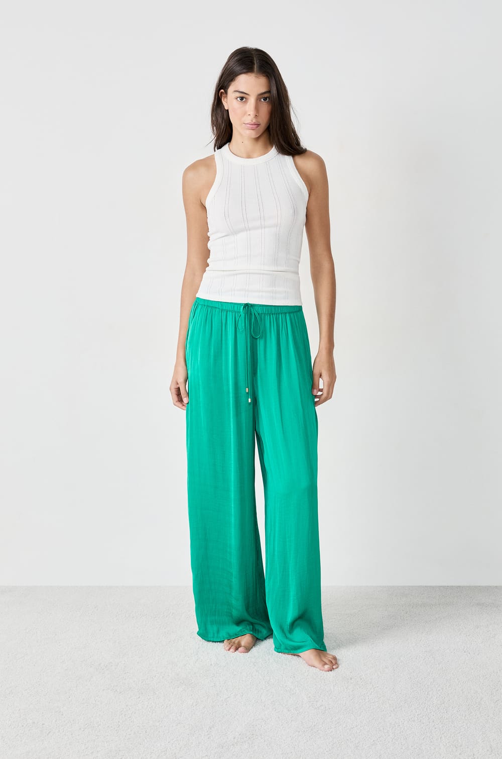 Wide-leg satin trousers;${refinementColor}