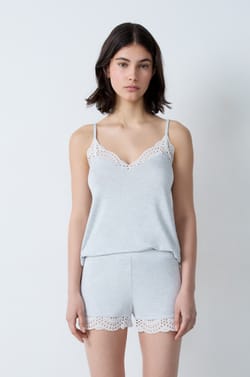 Modal Shorts with Lace Details;${refinementColor}