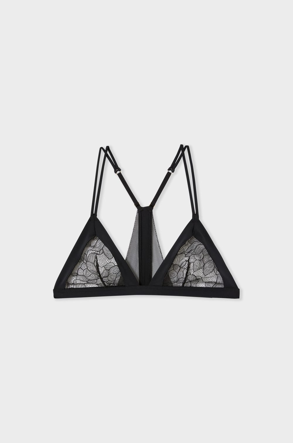 Triangle wireless lace bra;${refinementColor}