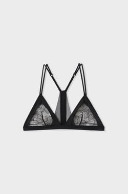 Triangle wireless lace bra;${refinementColor}