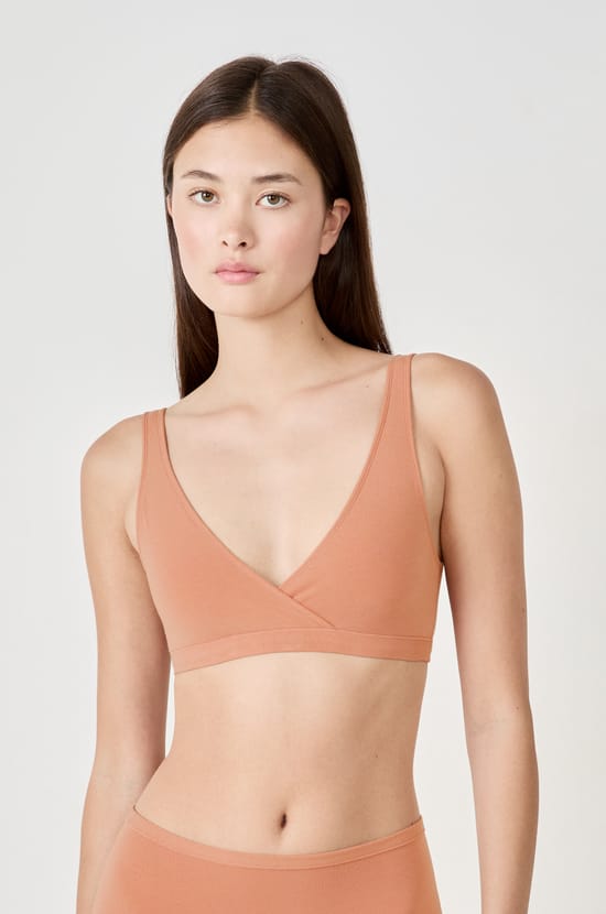 Reversible bralette in stretchy organic cotton;${refinementColor}