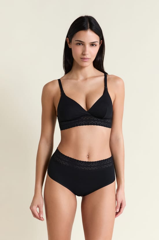 Culotte midi de maternit&eacute; d&eacute;tails dentelle;${refinementColor}