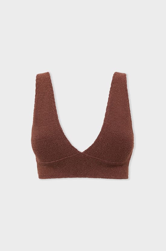 Triangle bikini top in stretch material;${refinementColor}