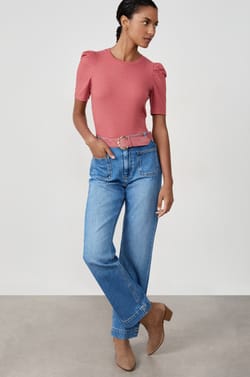 Rechte jeans van katoen;${refinementColor}