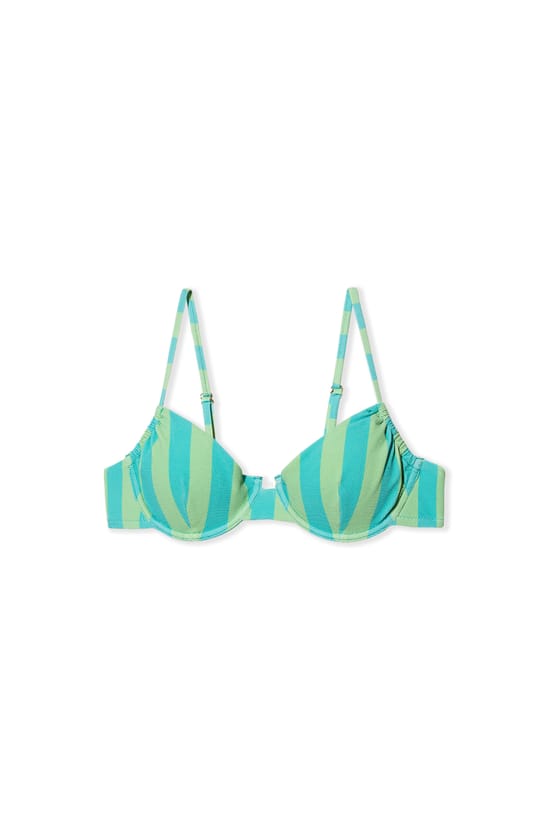Haut de maillot de bain corbeille ajustable ray&eacute;;${refinementColor}