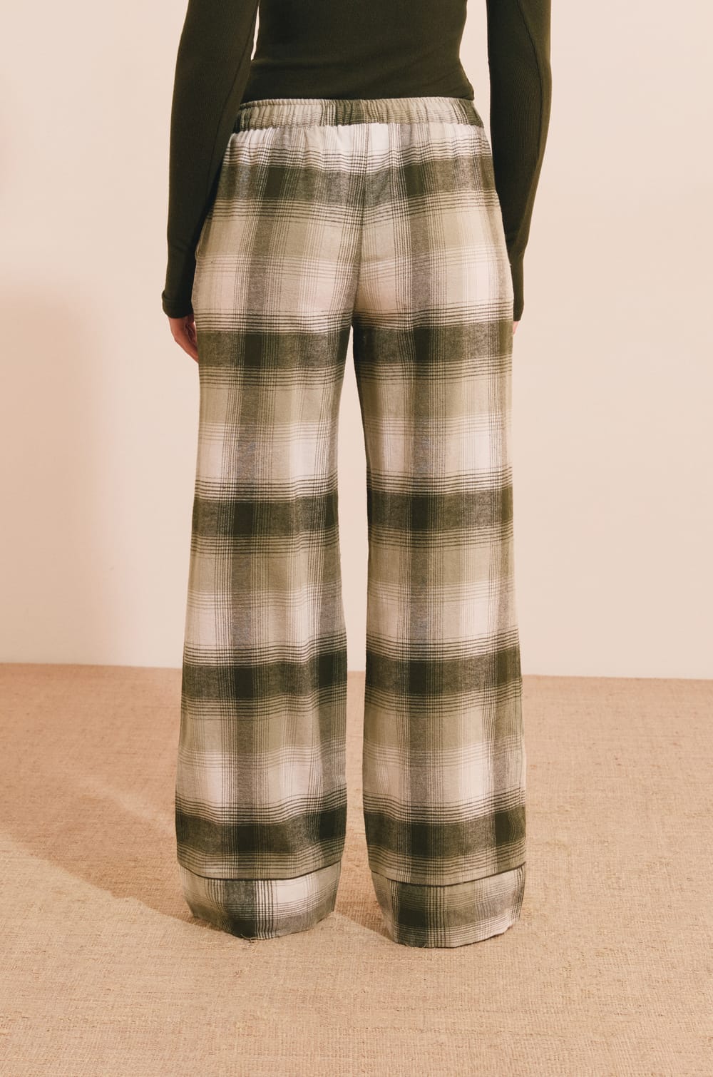 Pantalon de pyjama &agrave; carreaux en coton;${refinementColor}