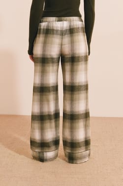 Pantalon de pyjama &agrave; carreaux en coton;${refinementColor}
