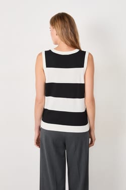 Pull cardigan sans manches;${refinementColor}