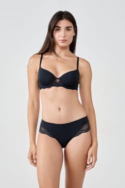 Panty tipo hipster microfibra y encaje;${refinementColor}
