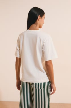 Baumwoll-T-Shirt mit Message;${refinementColor}