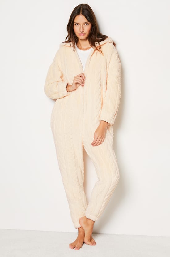 Combinaison Pyjama Polaire Homme - Avec Capuche Zip, Intégrale, Chaude, Pour Nuit Et Détente