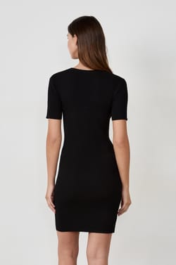Short Dress with Buttons;${refinementColor}