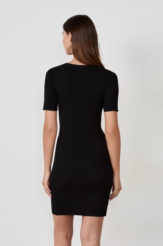 Short Dress with Buttons;${refinementColor}