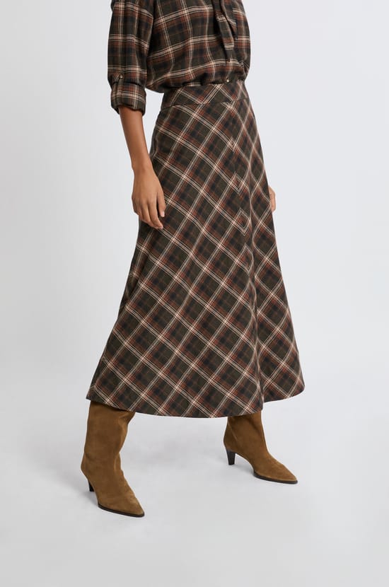 Long Patterned Cotton Skirt;${refinementColor}
