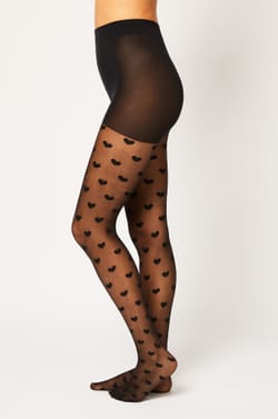 Modische Strumpfhose mit Herzmuster - 55D;${refinementColor}