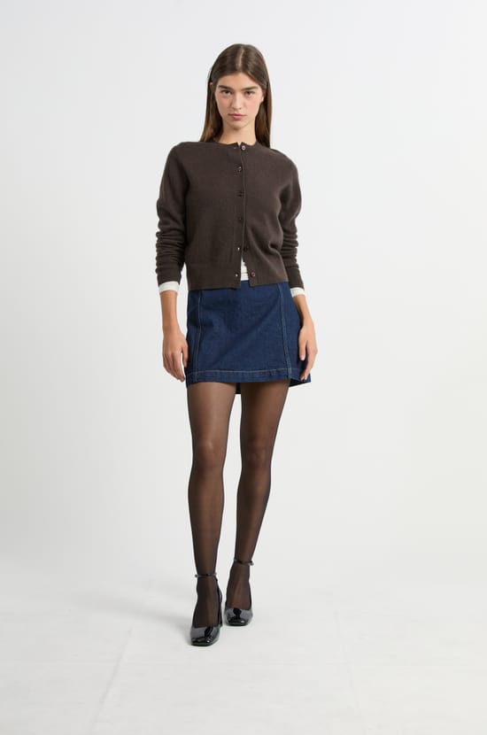 Pull cardigan avec boutons en cachemire;${refinementColor}