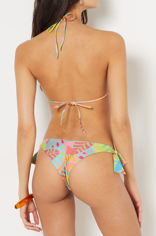 Brazilian Bikini Bottom with Tie and Print;${refinementColor}