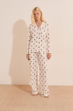 Katoenen pyjamabroek met hondenprint;${refinementColor}