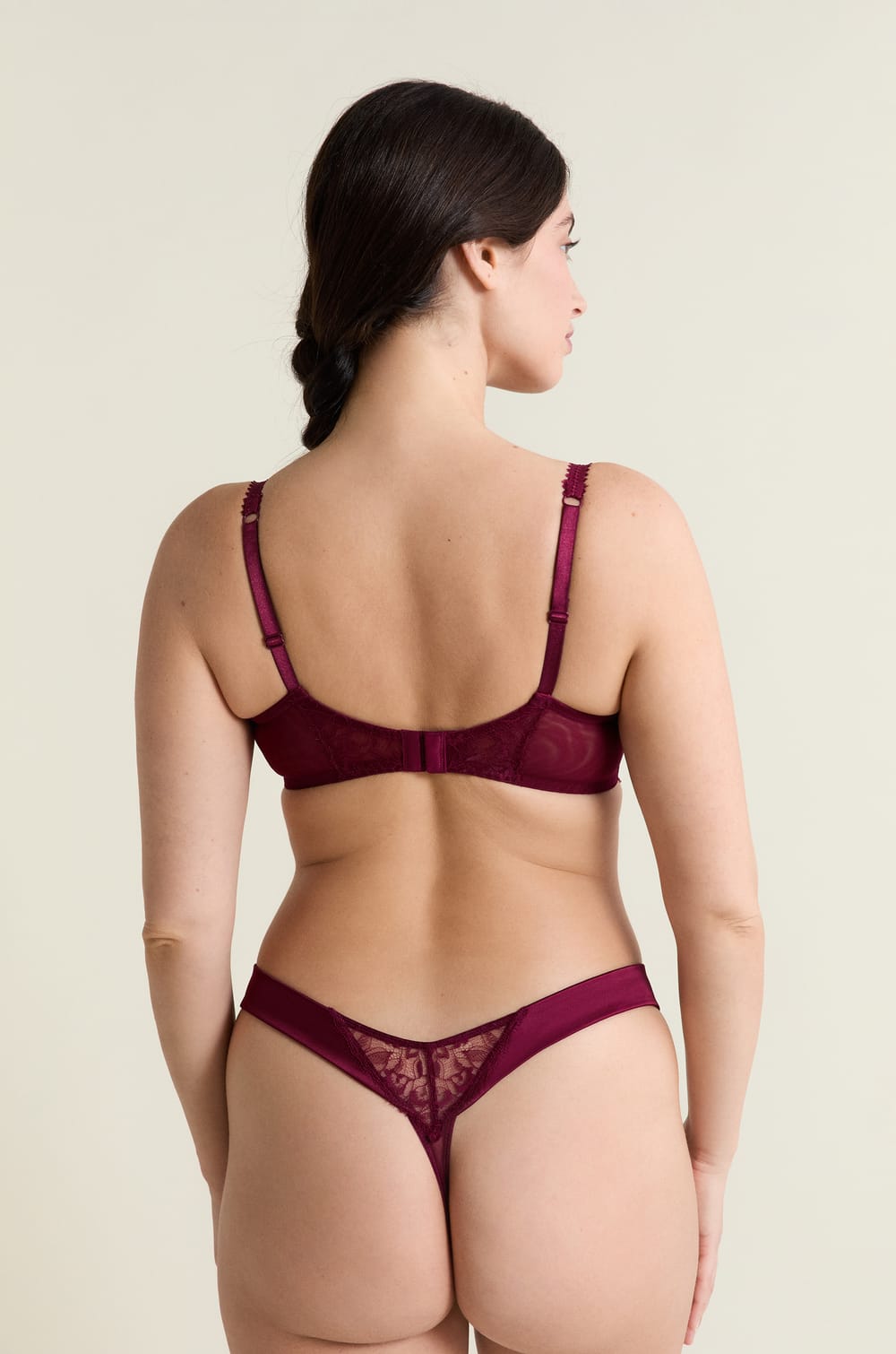 Balconette Bra in Tulle and Satin;${refinementColor}
