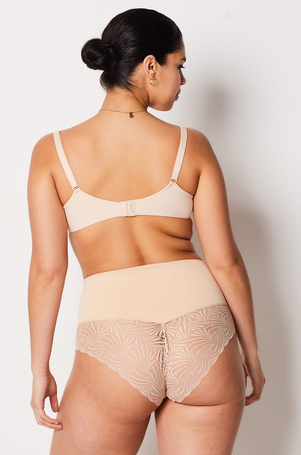 High Waist Bikini With Lace Details- Medium Control;${refinementColor}