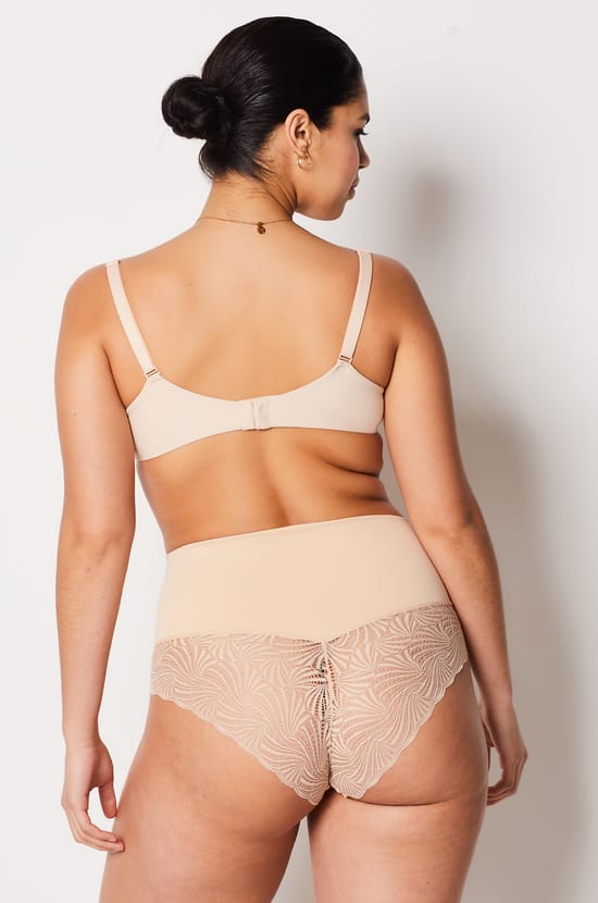 High Waist Bikini With Lace Details- Medium Control;${refinementColor}