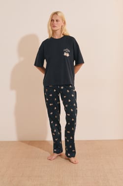 T-shirt &agrave; motif chien en coton;${refinementColor}